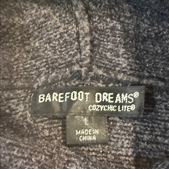 Barefoot Dreams Cozy Gray Hooded Sweater - Picture 2 of 6